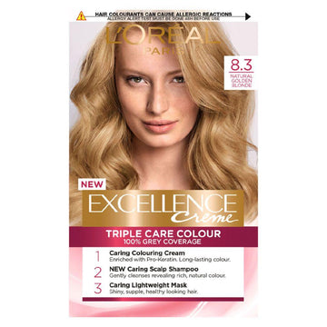 Paris Excellence Crème Permanent Hair Dye 8.3 Natural Golden Blonde